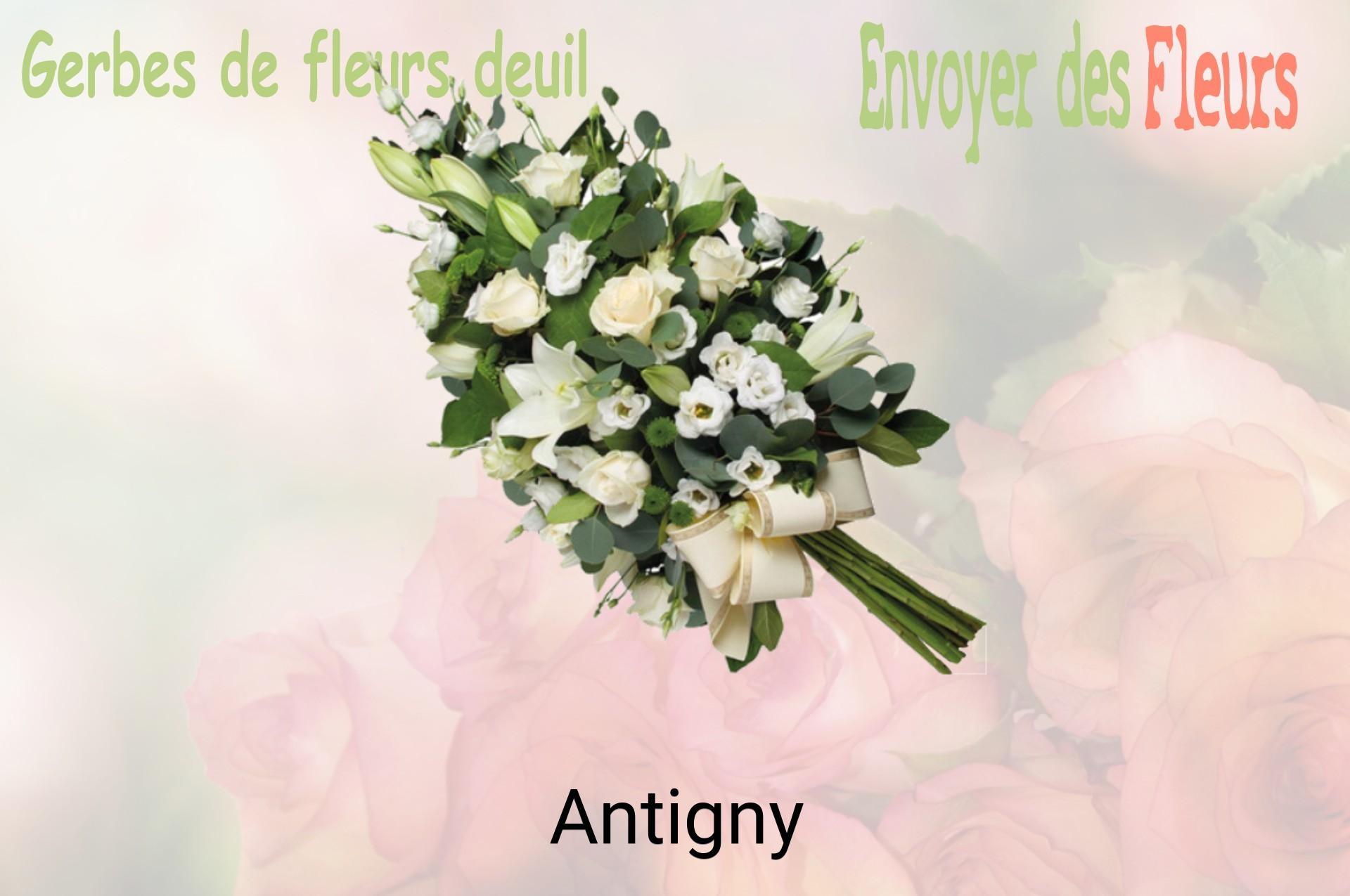 Gerbe de fleurs de deuil livrée à Antigny